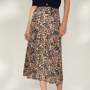 Aritzia Wilfred Leopard Midi Skirt